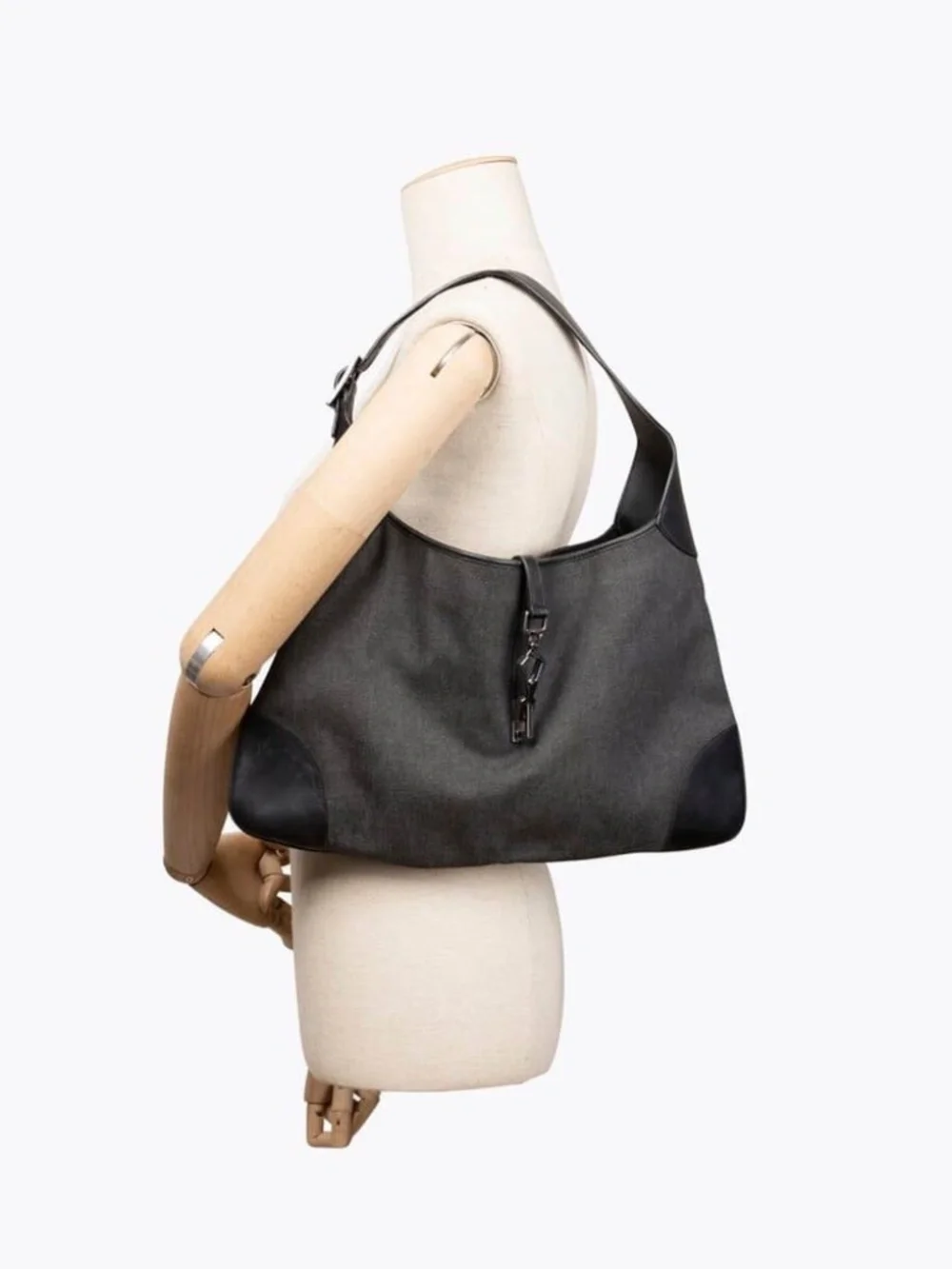 Authentic GUCCI Vintage Jackie Hobo Denim Bag Black